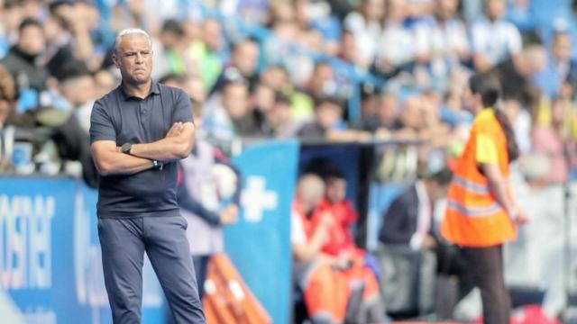 Pellicer, entrenador del Málaga, durante el partido