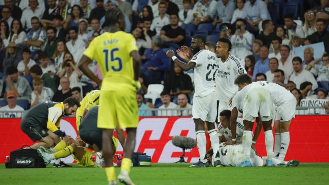 Carvajal, tendido en el suelo tras lesionarse.