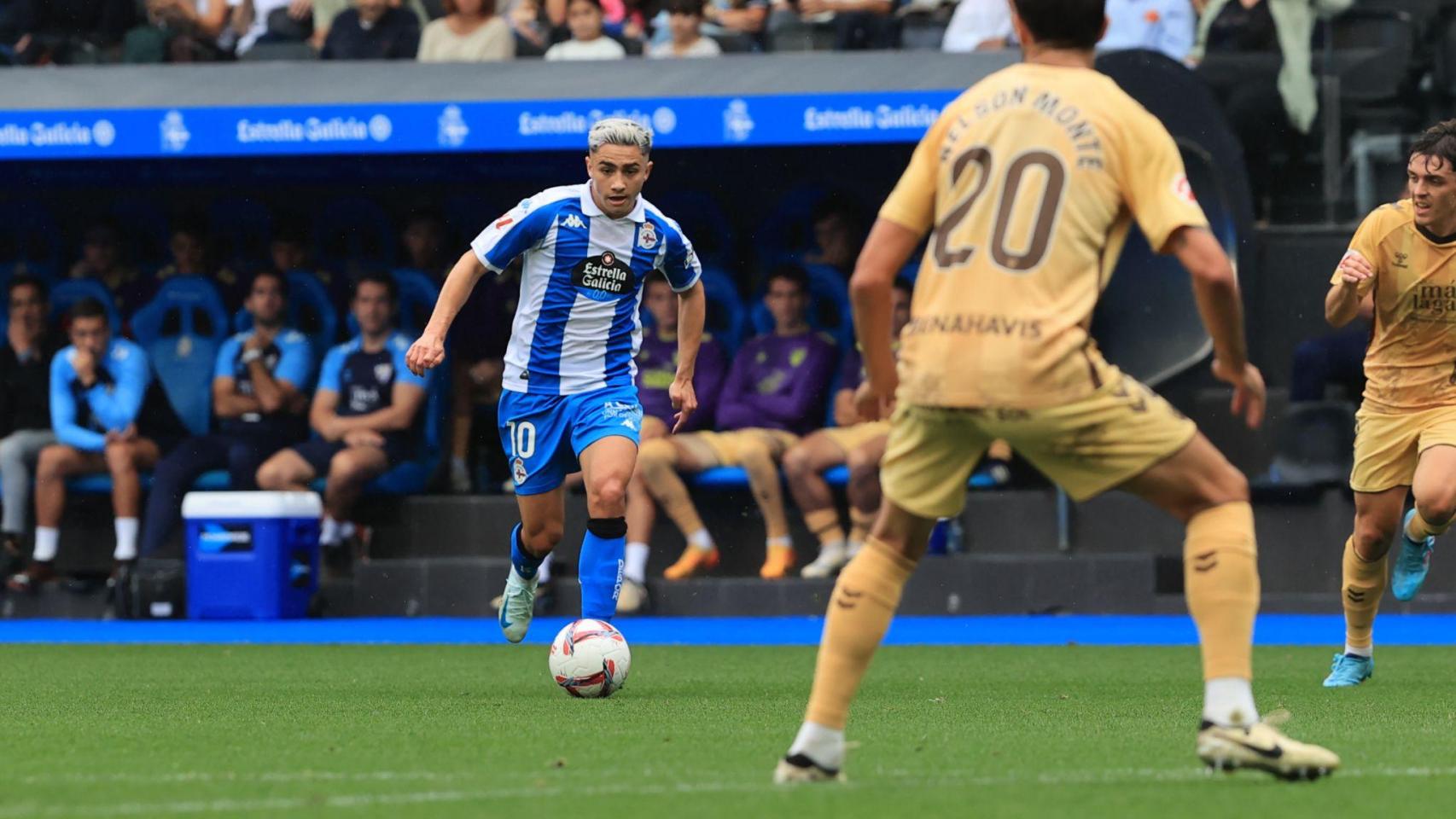 Yeremay durante el Deportivo 0-0 Málaga