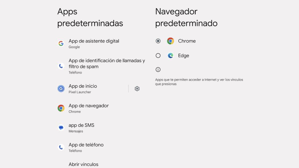 Apps predeterminadas en Android