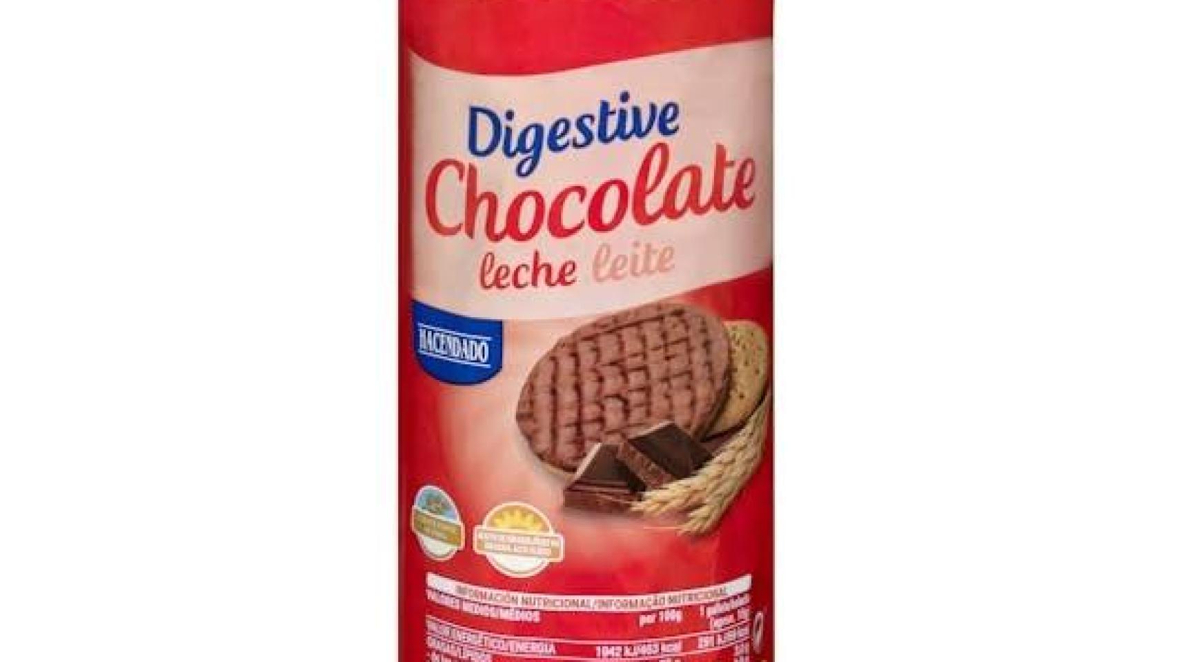 Galletas Digestive chocolate con leche Hacendado.