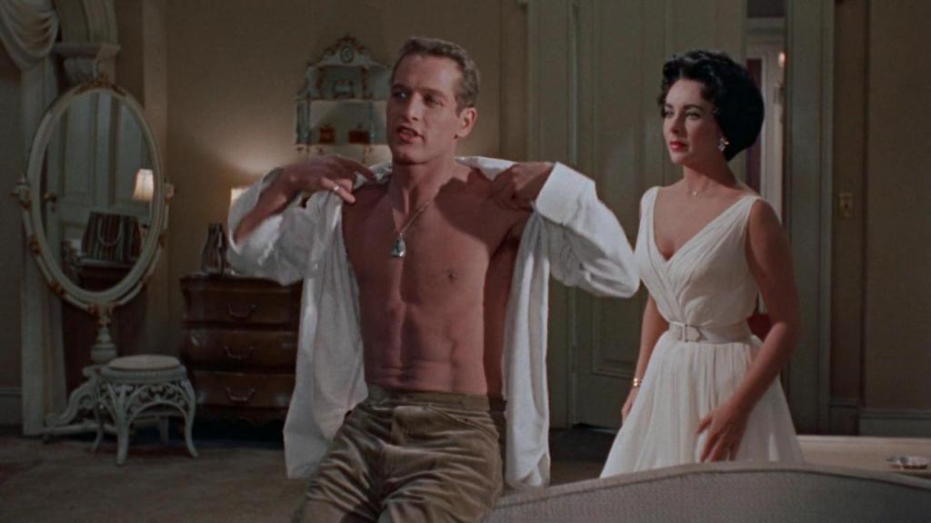 Paul Newman y Elizabeth Taylor en 'El gato en el tejado de zinc' (1958).