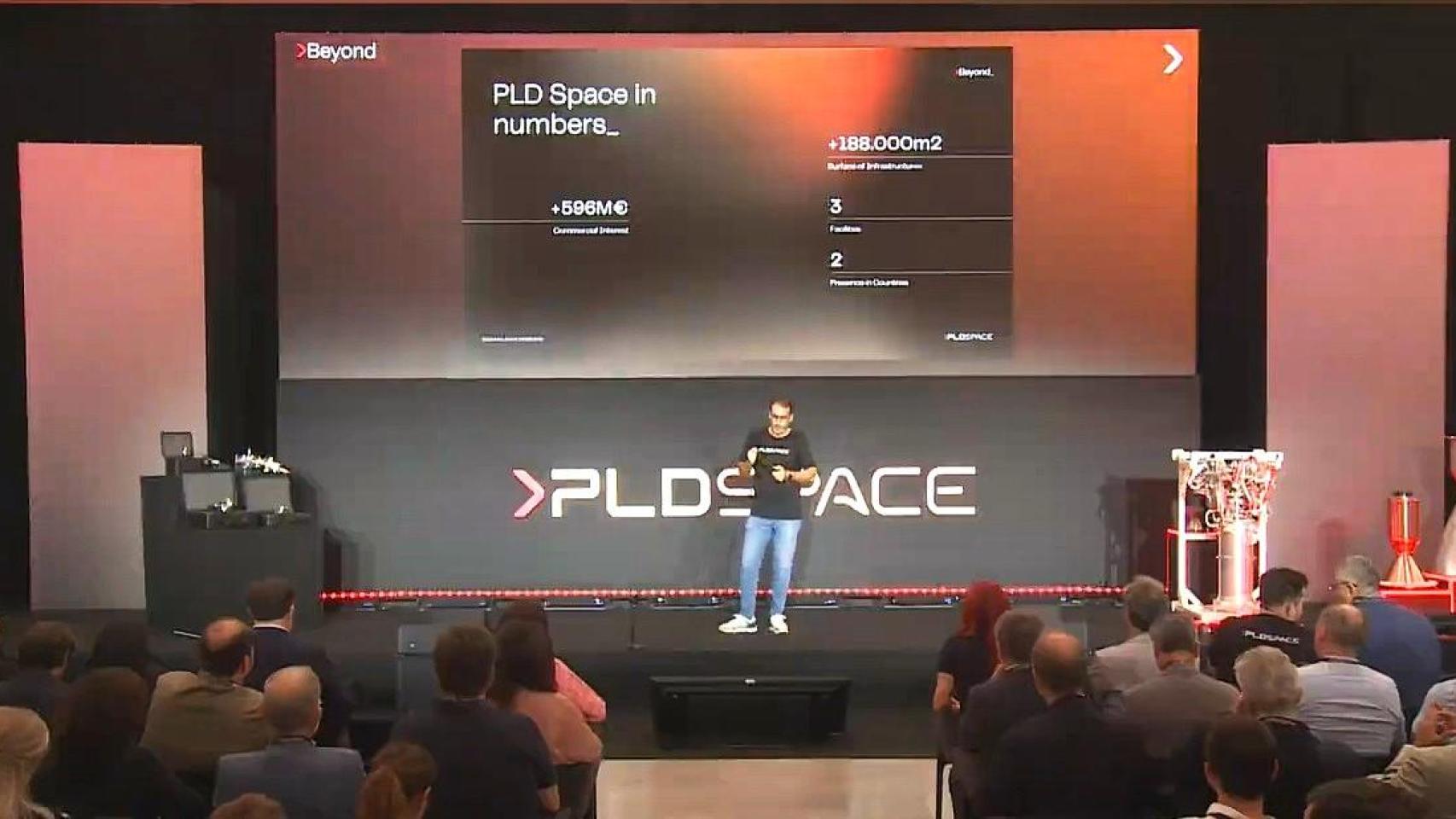 Ezequiel Sánchez en la presentación de PLD Space este lunes.