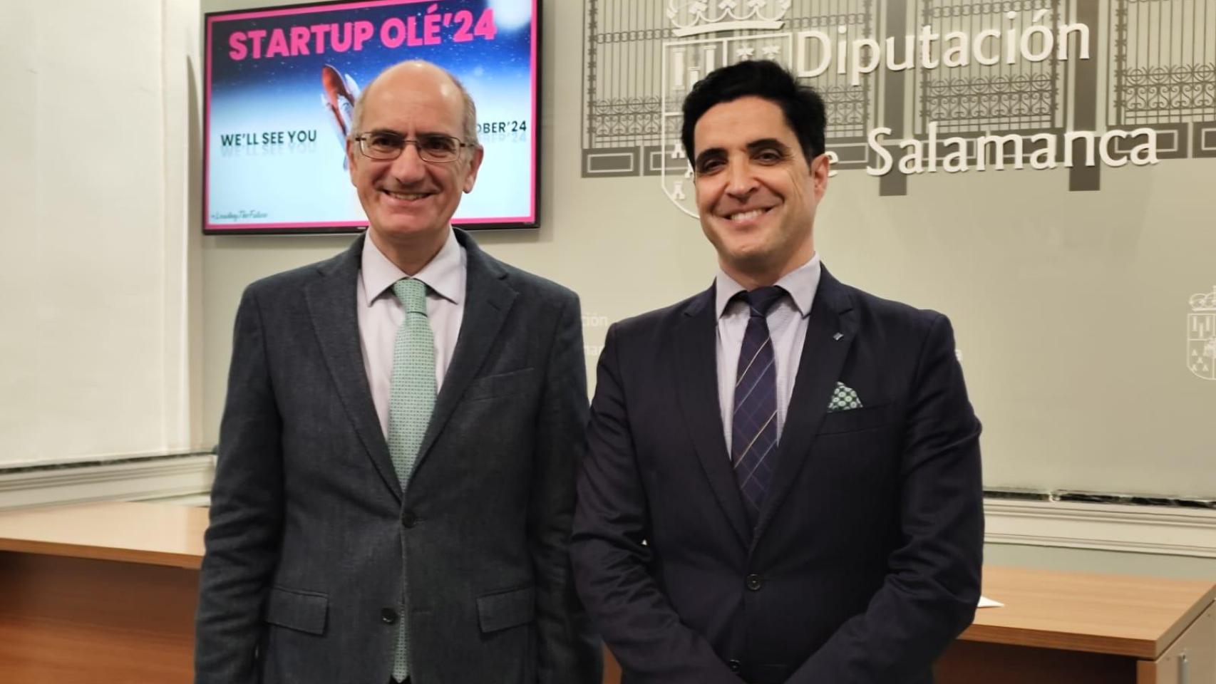 El presidente de la Diputación de Salamanca y el Ceo de Startupo Olé, Emilio Corchado