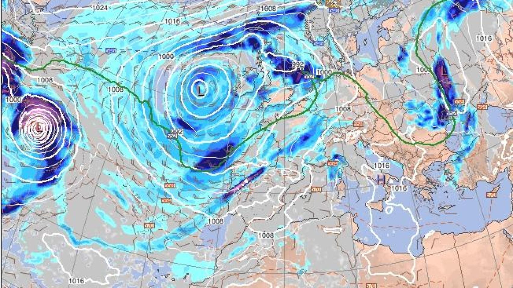 La borrasca lleva asociados vientos máximos sostenidos próximos a los 120 km/h.