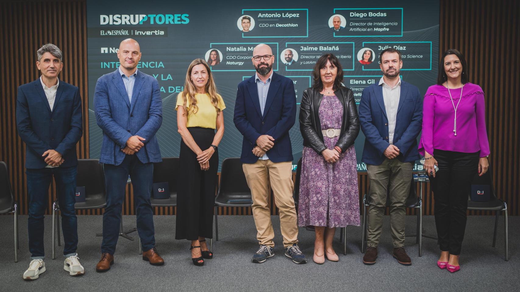 Los ponentes en el evento organizado por DISRUPTORES - EL ESPAÑOL en colaboración con NetApp.