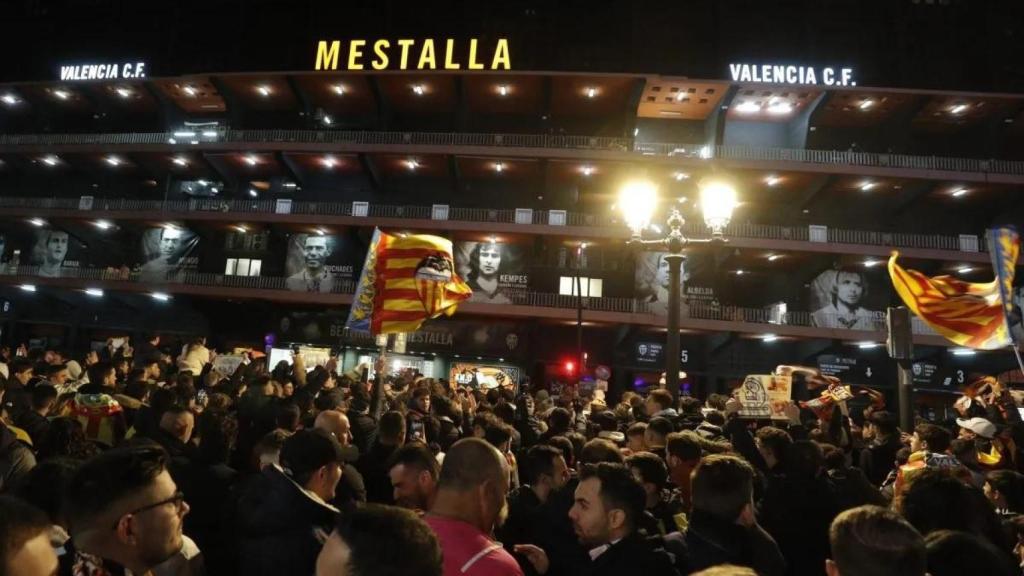 Imagen de archivo de una protesta en Mestalla