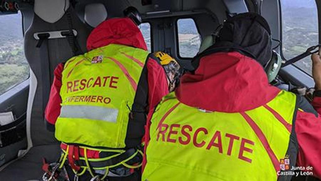 Rescate a la septuagenaria herida en la provincia de Burgos