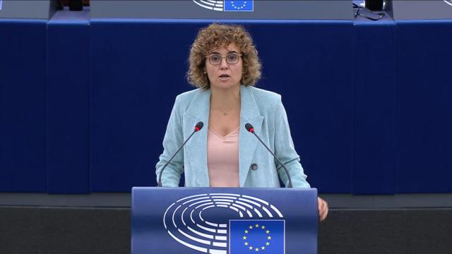 Dolors Montserrat, líder del PP en el Parlamento Europeo, en el pleno de Estrasburgo.