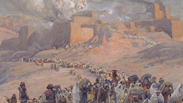 Tissot, 1896-1902: La deportación de los hebreos del reino de Judá a Babilonia tras la destrucción del templo de Jerusalén.