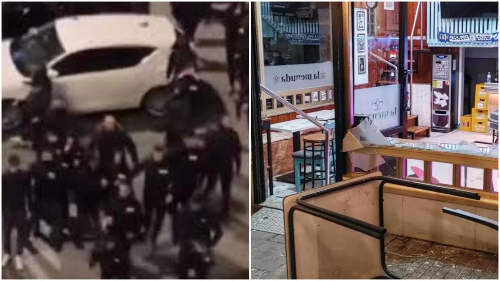 Ataque y resultado de los ultras del Málaga a un bar de A Coruña