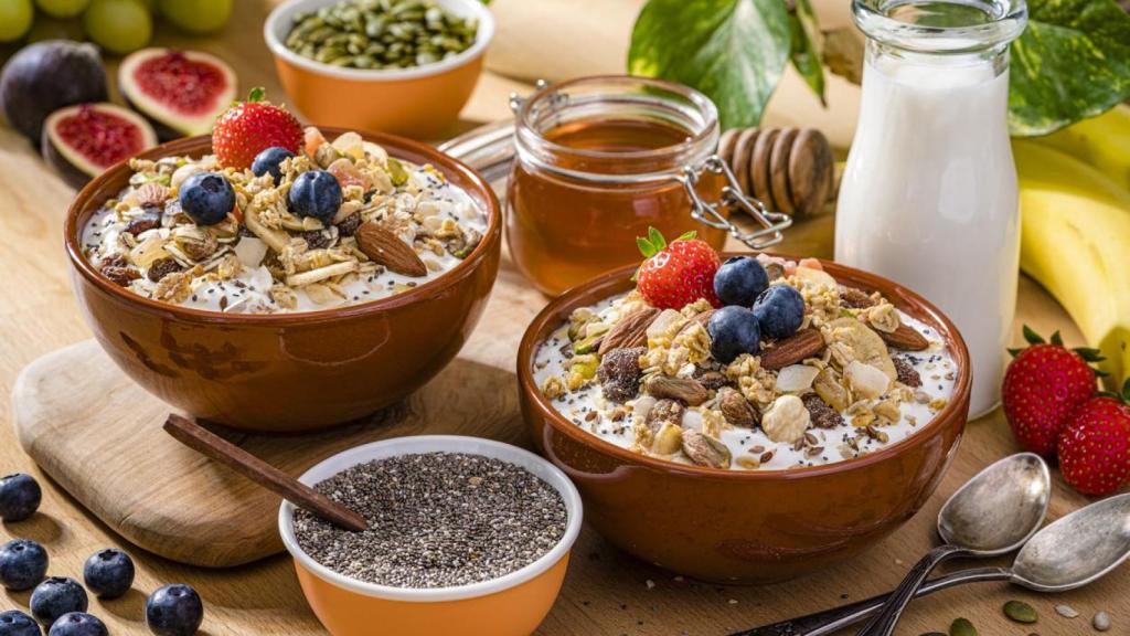 Desayuno con avena para dos.