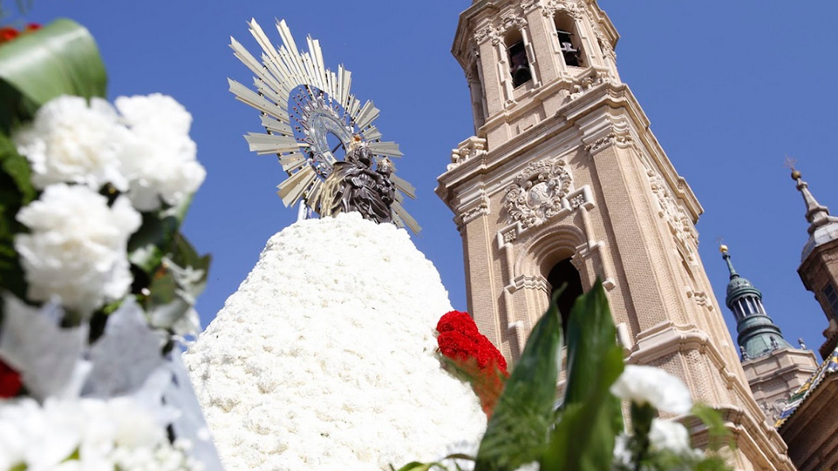 El favorito para este año es el clavel rojo, coincidiendo con el color del manto de la Virgen, que varía cada año con el blanco