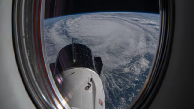 Vista del huracán Milton desde una nave espacial.