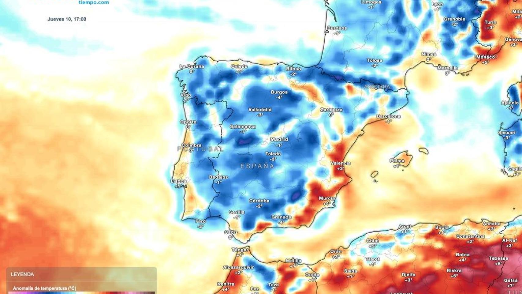 Las temperaturas bajarán el jueves.