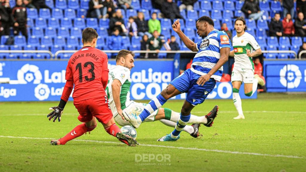 Una acción del Dépor - Elche de noviembre de 2019