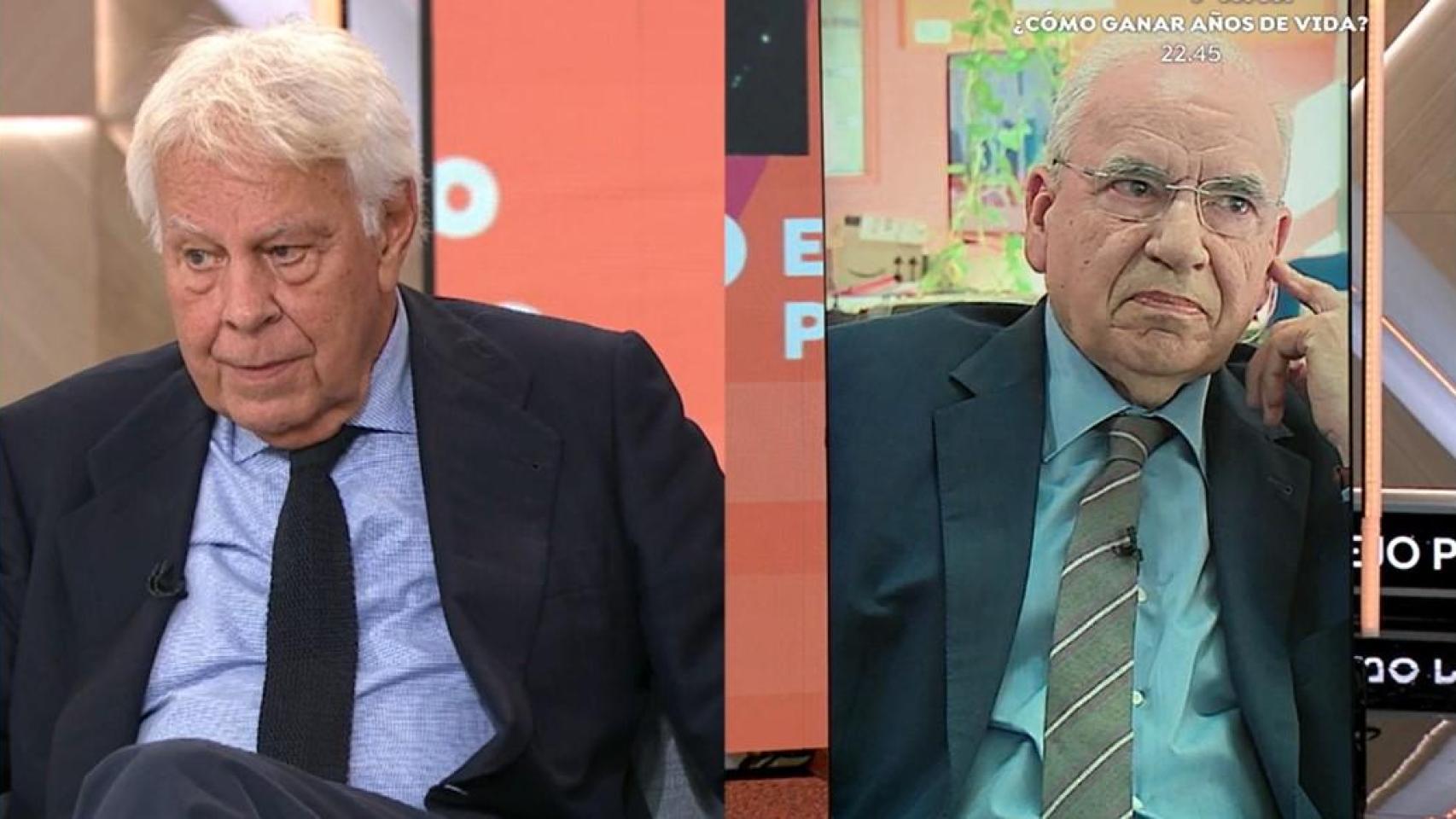 Felipe González y Alfonso Guerra este jueves en 'Espejo Público' de Antena 3.