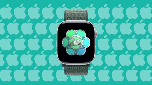 Fotomontaje con un Apple Watch y el nuevo logro de Salud Mental de Apple.