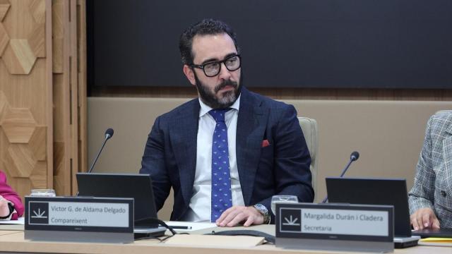 El comisionista Víctor de Aldama, durante su comparecencia en la comisión del Parlament balear.