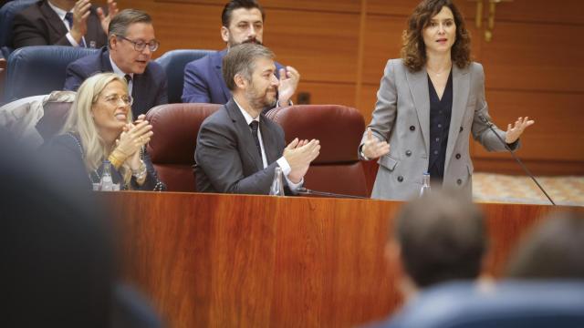 Isabel Díaz Ayuso este jueves 10 de octubre en la Asamblea de Madrid.