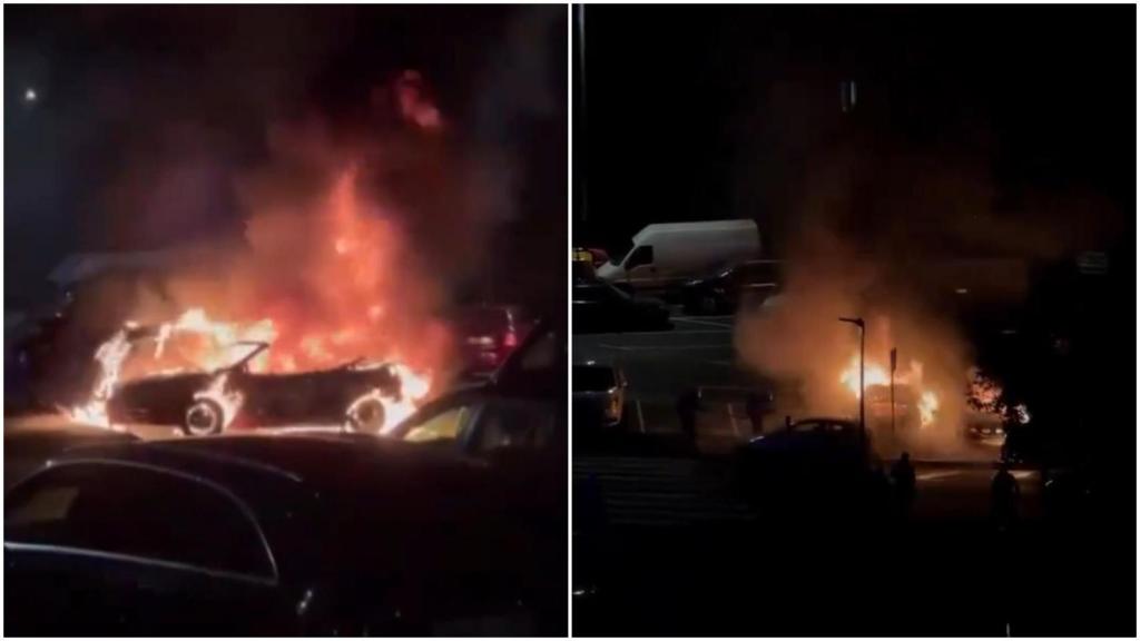 Imágenes del coche afectado por las llamas