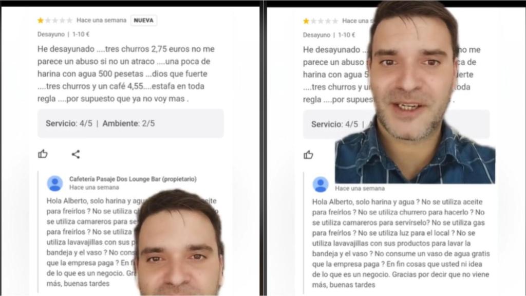 Montaje del vídeo viral TikTok de @soycamarero.