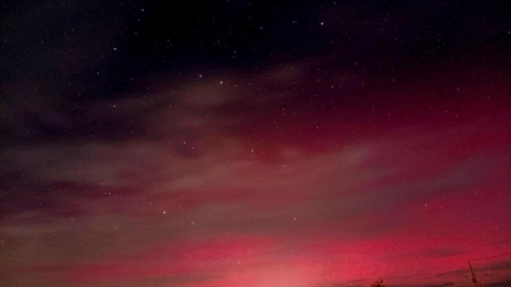 Aurora boreal vista desde Martiago en Salamanca