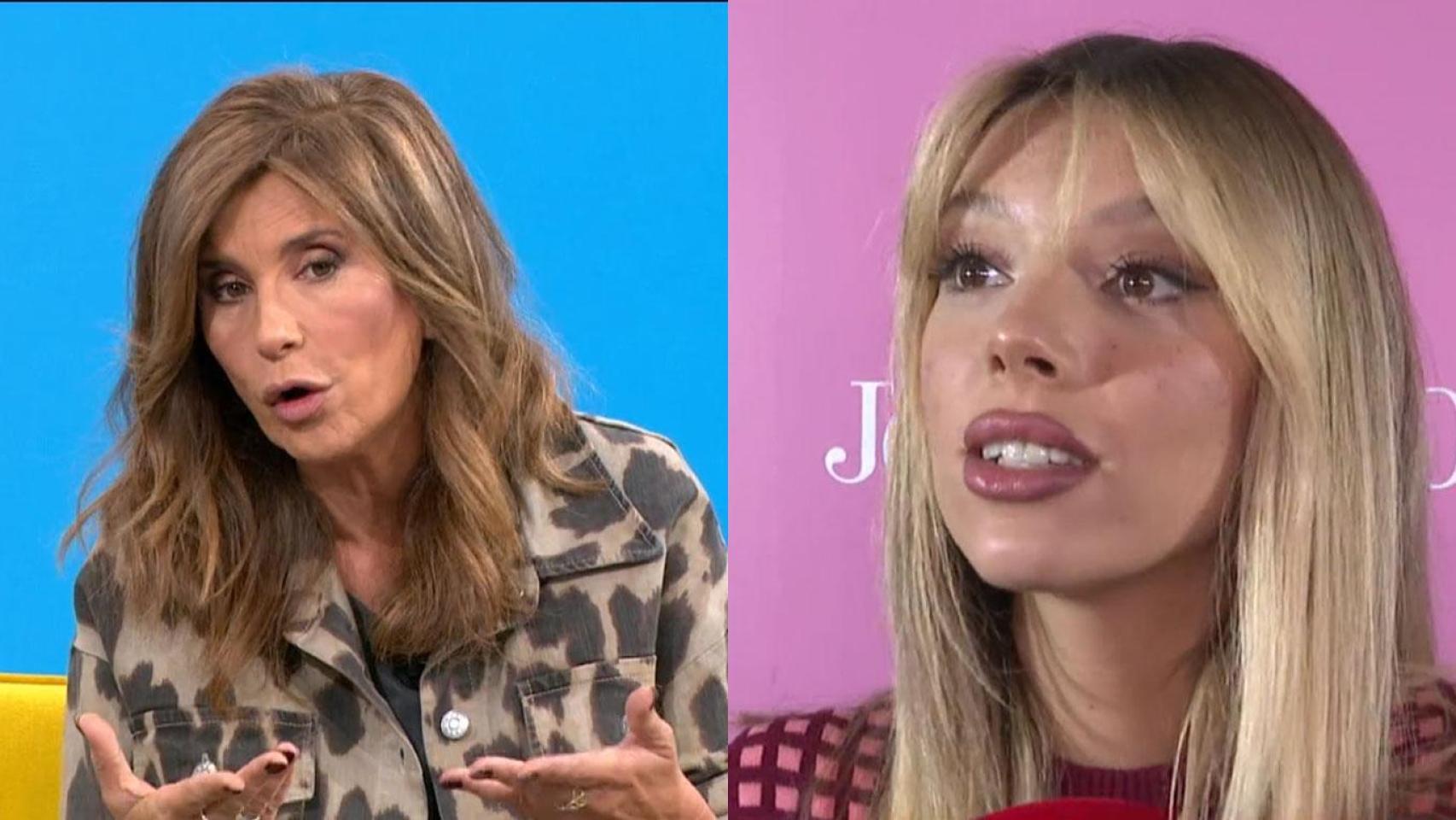 Gema López en 'Espejo Público' junto a una imagen de Alejandra Rubio.