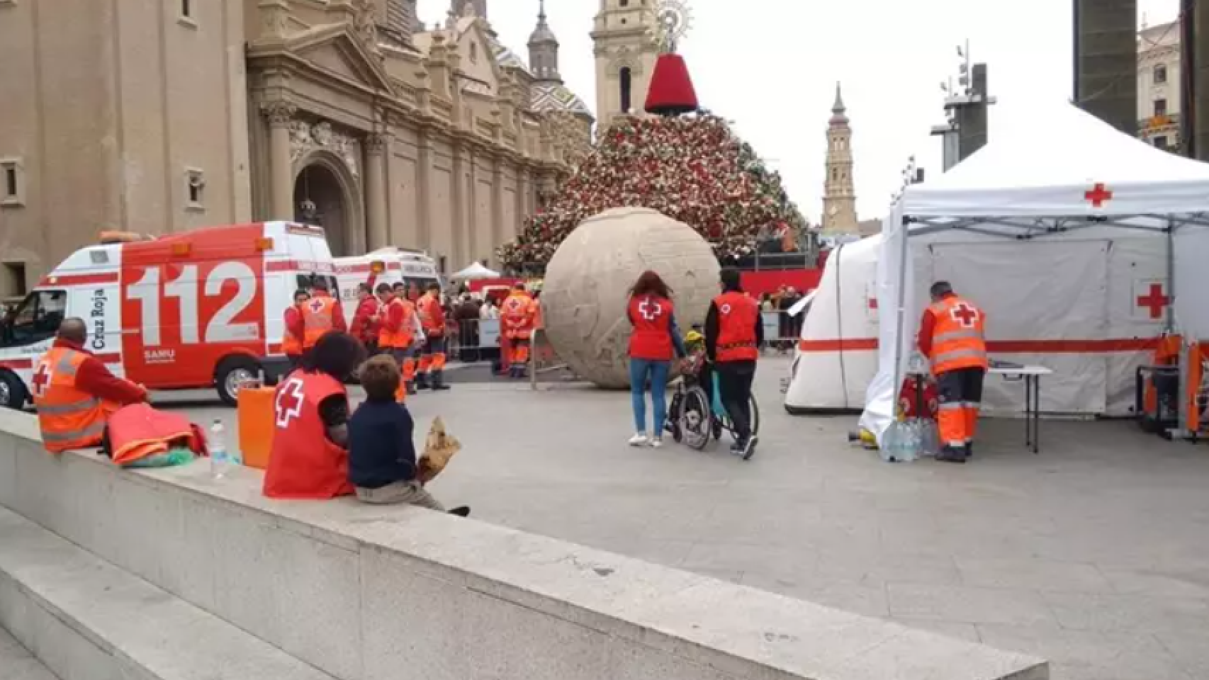 Foto de archivo del operativo de la Cruz Roja en las Fiestas del Pilar