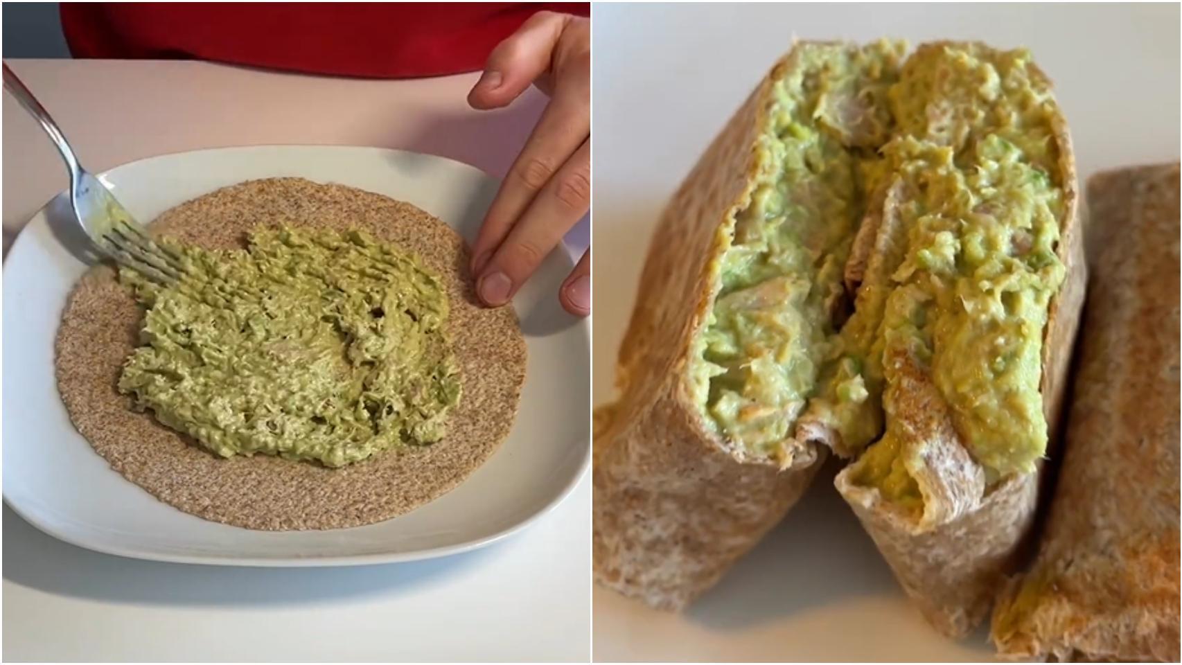 Burrito de aguacate y atún.