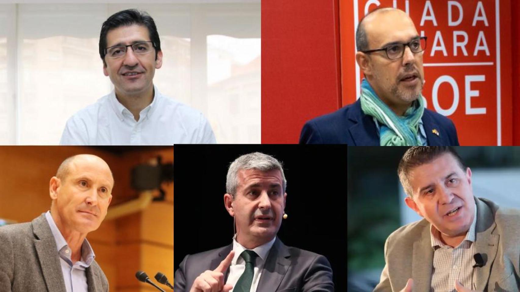 Imangen de los cinco secretarios provinciales del PSOE.