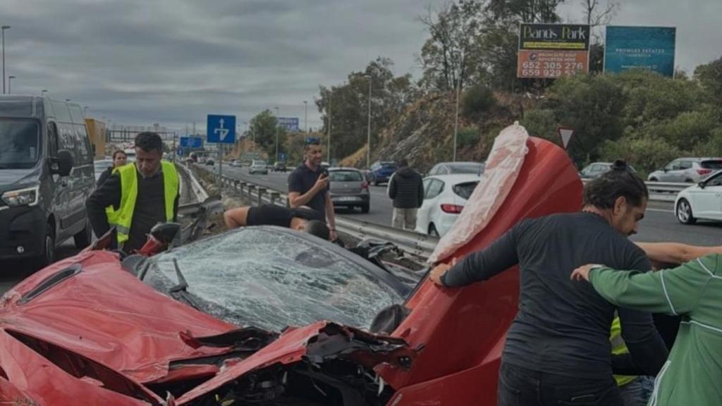 Imagen del accidente mortal ocurrido en Marbella.