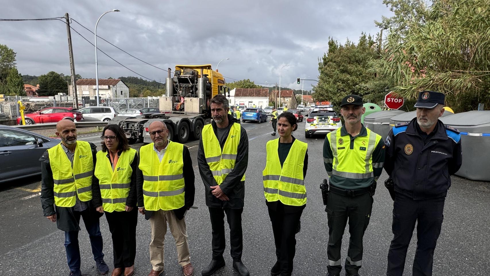 Abel Losada durante la campaña especial que la Dirección General de Tráfico en Vilagarcía de Arousa