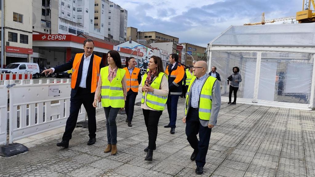 Visita a las obras del segundo tramo del paseo de Beiramar.