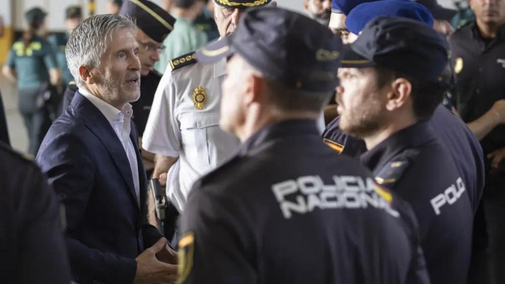 El ministro del Interior, Fernando Grande-Marlaska, en un acto de la Policía celebrado en Málaga.