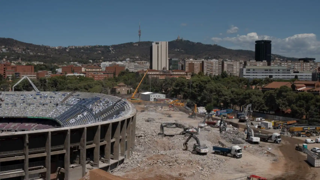 El Spotify Camp Nou de Barcelona durante las obras para su remodelación