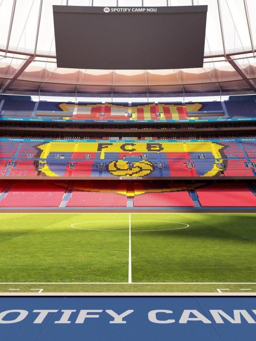 Una de las tres pantallas del nuevo Camp Nou