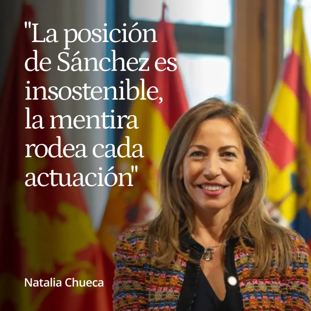 Natalia Chueca:  "La posición de Pedro Sánchez es insostenible, la mentira rodea cada actuación del Gobierno"