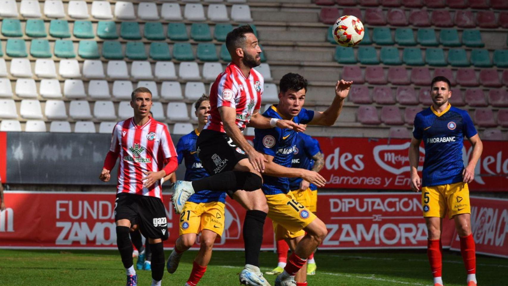 Imagen del partido de este sábado, 12 de octubre, entre el Zamora y el Andorra