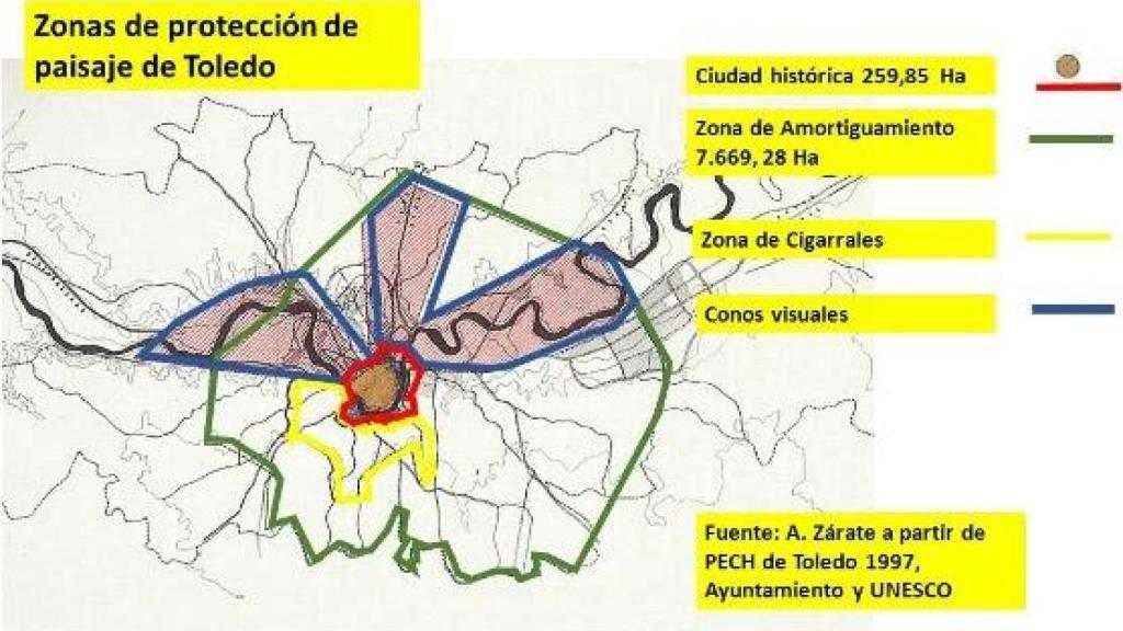 Zonas de protección del pasisaje en Toledo.