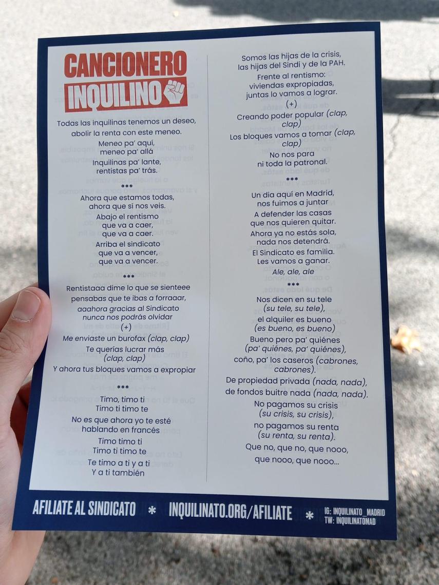 'Cancionero Inquilino' del Sindicato de Inquilinas