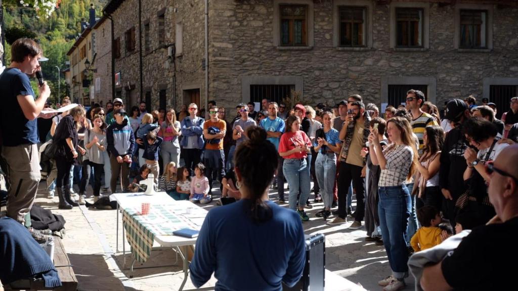 Los asistentes, durante la manifestación de este fin de semana.