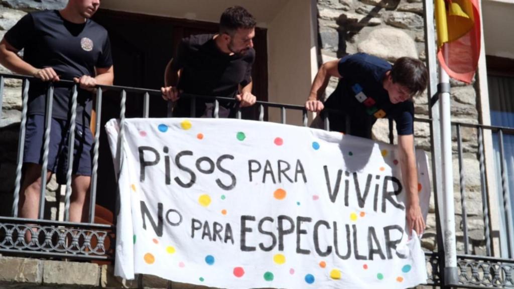 La protesta, este domingo.