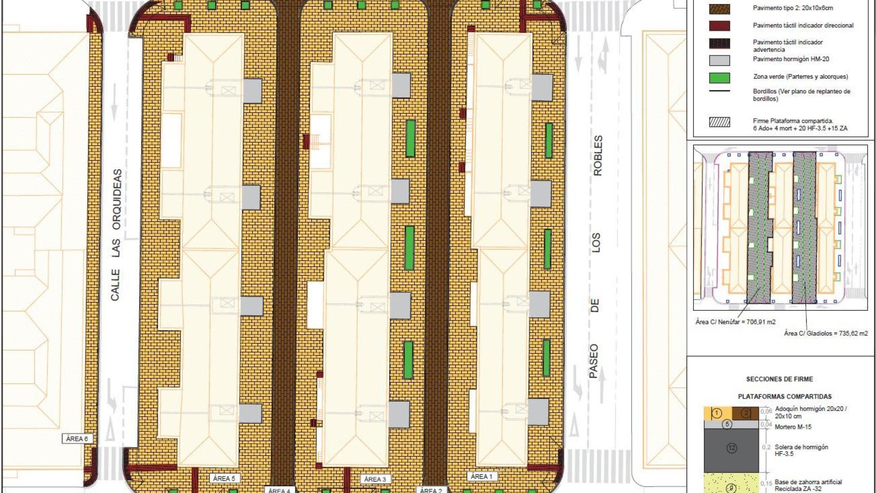 El plano de las obras en la zona