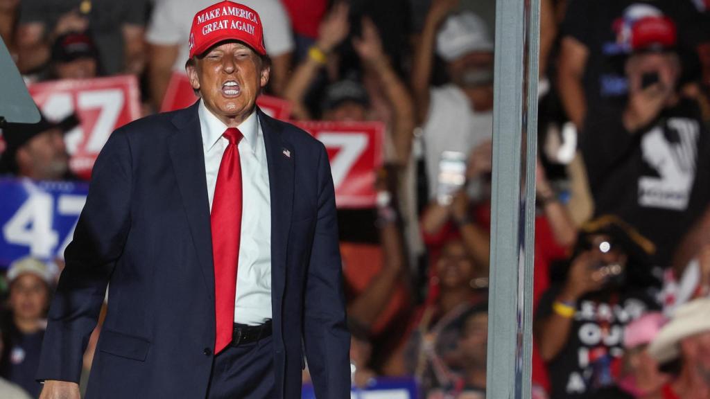 Donald Trump durante el mitin que celebró el sábado en Coachella, California.