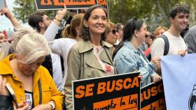 Reyes Maroto, portavoz socialista en el Ayuntamiento de Madrid, durante la manifestación.