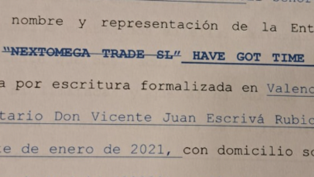 Borrador del contrato para la compra del chalet de Ábalos