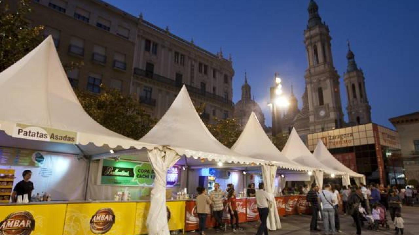 Imagen de barras durante las Fiestas del Pilar 2024, en imagen de archivo.