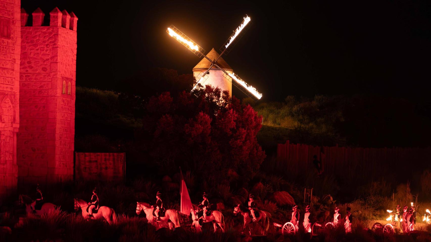 Imagen del espectáculo nocturno de Puy du Fou.