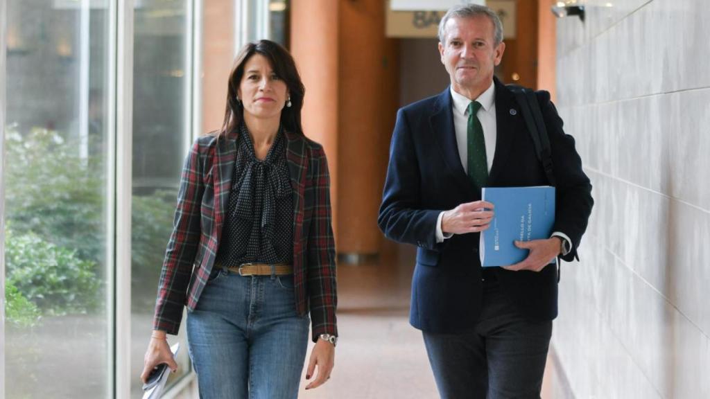 María Martínez Allegue y Alfonso Rueda, hoy tras el Consello de la Xunta.